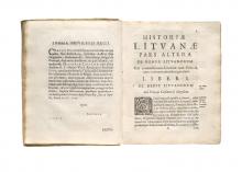 Historiae Lituanae pars prior [...] /Historiae Lituanae pars altera [...] LM-88, LM-89 TI/TII